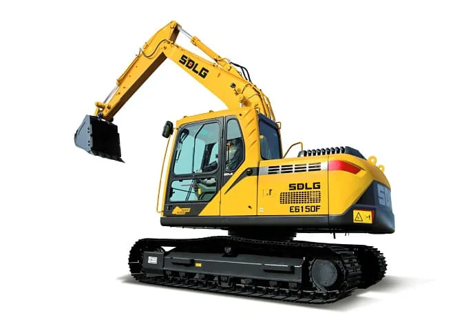 Excavadora SDLG E6150F com fondo blanco