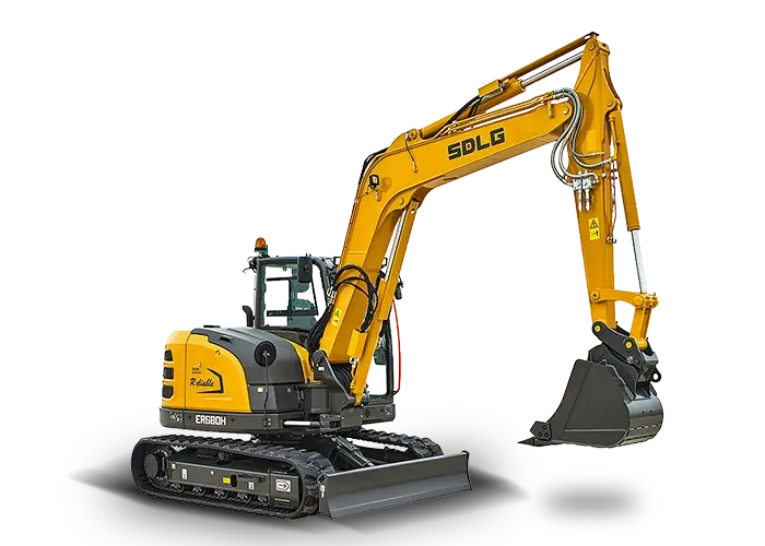 Excavadora SDLG ER680H com fondo blanco