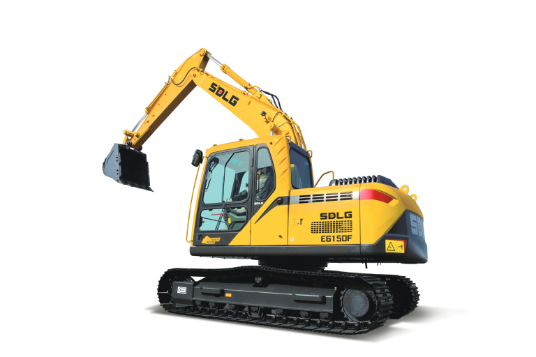 Excavadora SDLG E6150F com fondo blanco