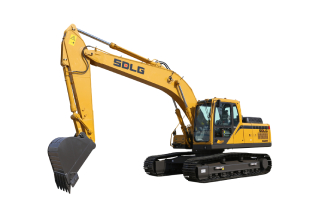 Excavadora SDLG E6225F com fondo blanco