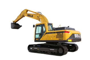 Excavadora SDLG E6225F com fondo blanco